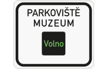 Dopr. zařízení „Obsaditelnost parkoviště“. Zařízení pro provozní informace, které zobrazuje informace o obsazenosti parkoviště. TestImage